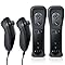 FASIGO Remote Controller with Nunchuck, Compatible with Nintendo Wii/Wii U, 2 Pack (Black)