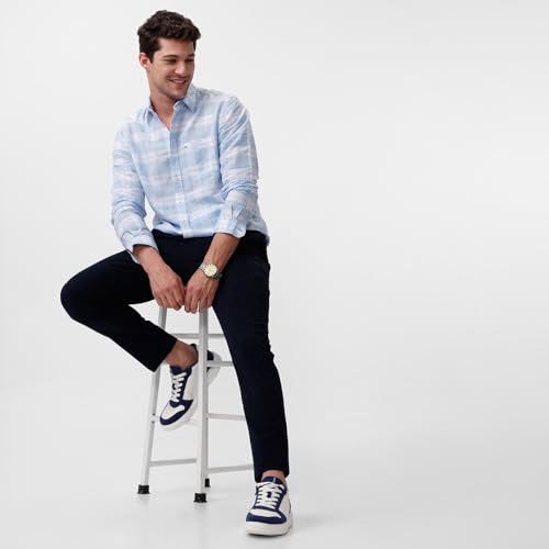 Image of BASICS Premium Cotton Stretch Formal Trousers for Men | Office Pants