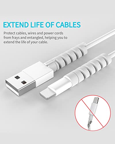 Cable Protector For Phone Pad Notebook Silicone Cord Protector 8 Pcs Charger Protectors - Cable Cord Saver For Headphone Laptop Cellphone Cable Accessories (Grey) #TOP2