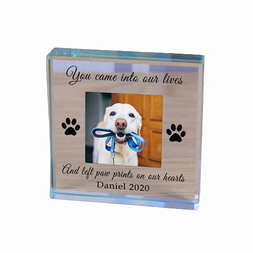 Select Direct Personalised Pet Memorial Glass Block Token Paperweight - Dog & Cat