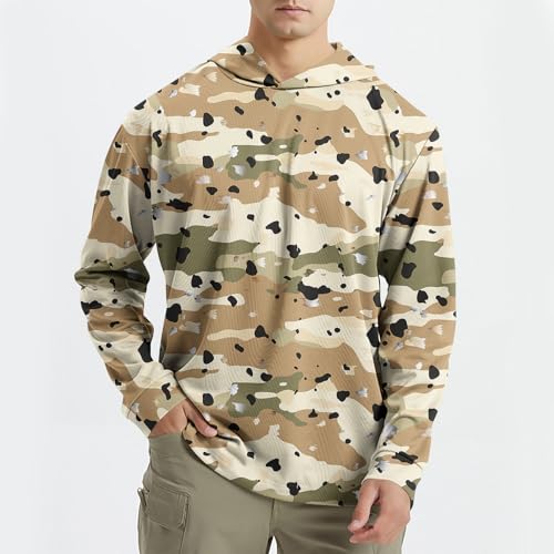 Sun Shirts for Men Long Sleeve UPF 50+ Sun Protection Hoodies Casual Camo Outdoor UV Shirts Quick Drying Fishing Shirt2