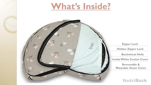 Image of Buckwheat ZAFU Meditation Cushion Filled with Buckwheat Hulls (CRESCENT - URBAN BEIGE)