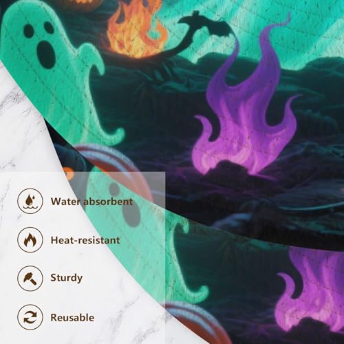 Dessous de plat pour casserole chaude Halloween tapis absorbant grand format 38cm
