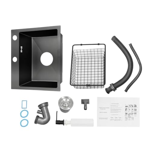 Fregadero de cocina de acero inoxidable duradero y resistente con kit de desagüe 7