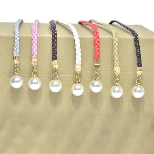 Waist Belt For Women, 2Pcs Woven Waist Rope Adjustable Laceup Belt With Pearls Decors For Women Dresses And Skirt4