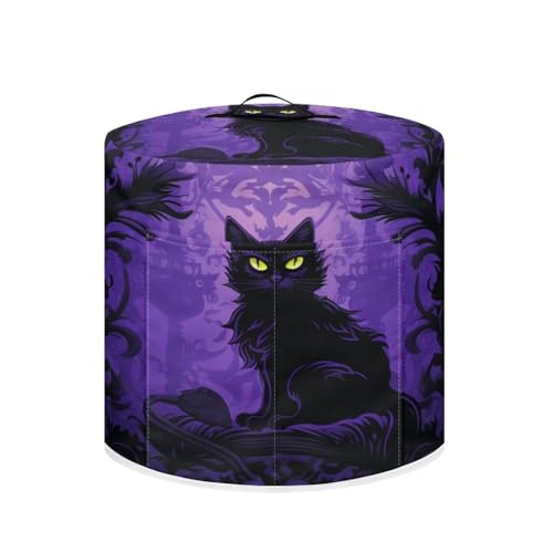 Image of Black Cat Pressure Cooker Cover for 6 qt Instant Pot, Kitchen Appliance Dust Cover with Pockets for Rice Cooker Air Fryer Slow Cooker Decor