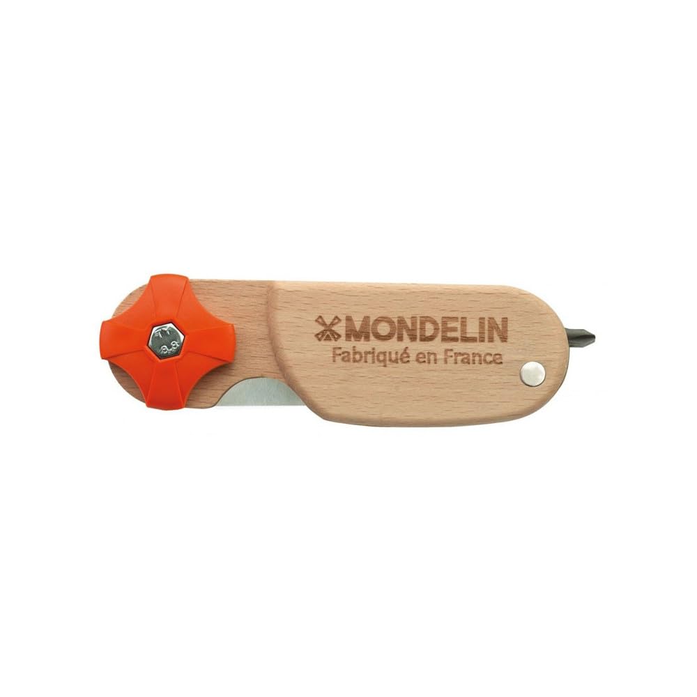 MONDELIN - Couteau à Enduire 4 lames Heliss - Outil Plaquiste Professionnel - Lame acier inoxydable, Manche Ergonomique - Idéal pour Travaux de Finition et Enduit