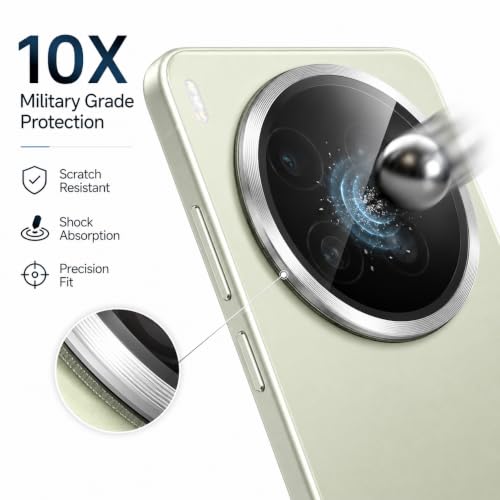 Image of FIRST MART Silver Camera Ring Guard Protector for Vivo X300 Ultra | Tempered Glass with Metal Alloy Rings, HD Clear, Scratch Resistant, Case-Friendly | Pack of 1