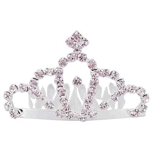 SHREYA-FASHION® - Silver Plated Crystal Tiara Small Size Crown Studded with American Diamond Stones for Girls and Women (Design-1) (B09949P5J6) Amazon Price History, Amazon Price Tracker