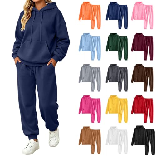 2 Piece Sets for Women Fall Winter Sweatpants Loungewear Outfits Navy XL - image 1