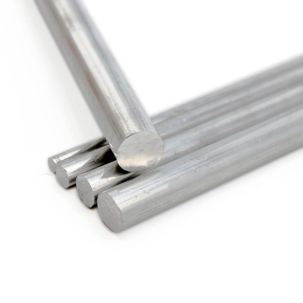 Pręt aluminiowy 6063 Solidny, bardzo twardy, okrągły, do prętów do majsterkowania(6 x 500mm 4pcs)