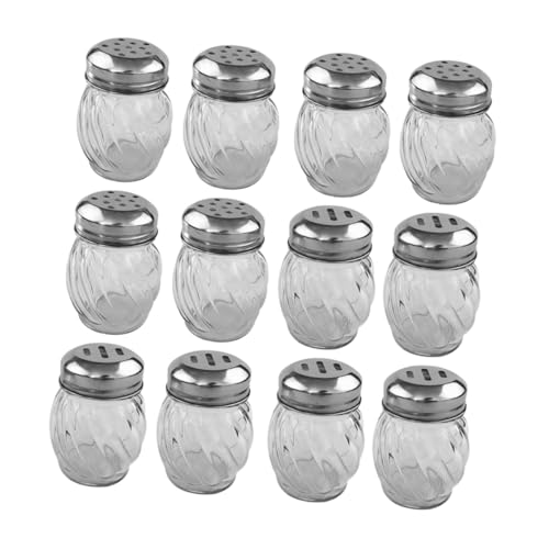 Alipis Contenitori Per Condimenti in Vetro 12 Pezzi, Saliere e Pepiere Domestiche Leggere e Pratiche, Bottiglie Per Conservazione Sale e Spezie Per Cucina e Campeggio