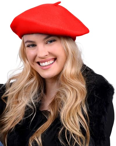 Image of Parquet Solid Color French Beret Hat. Classic French, Casual and Chic Lightweight Cap for Women