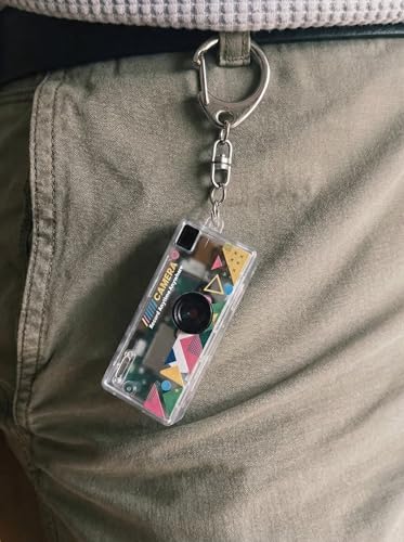 Image of Jumbao G6 Keychain Digital Camera - Mini Digicam with 1080P Video & 0.96 inch LCD Screen, Retro Film Simulation Style, 130 Wide Angle Bag Charm Camera for Beginners Teens and Adults (Transparent)