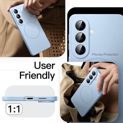 Image of JETech Magnetic Slim Cover Case for Samsung Galaxy S26, Compatible with MagSafe, Anti-Slip Grip & Full Camera Lens Protection, Ultra-Thin Lightweight Matte Finish Phone Cover (Sky Blue)