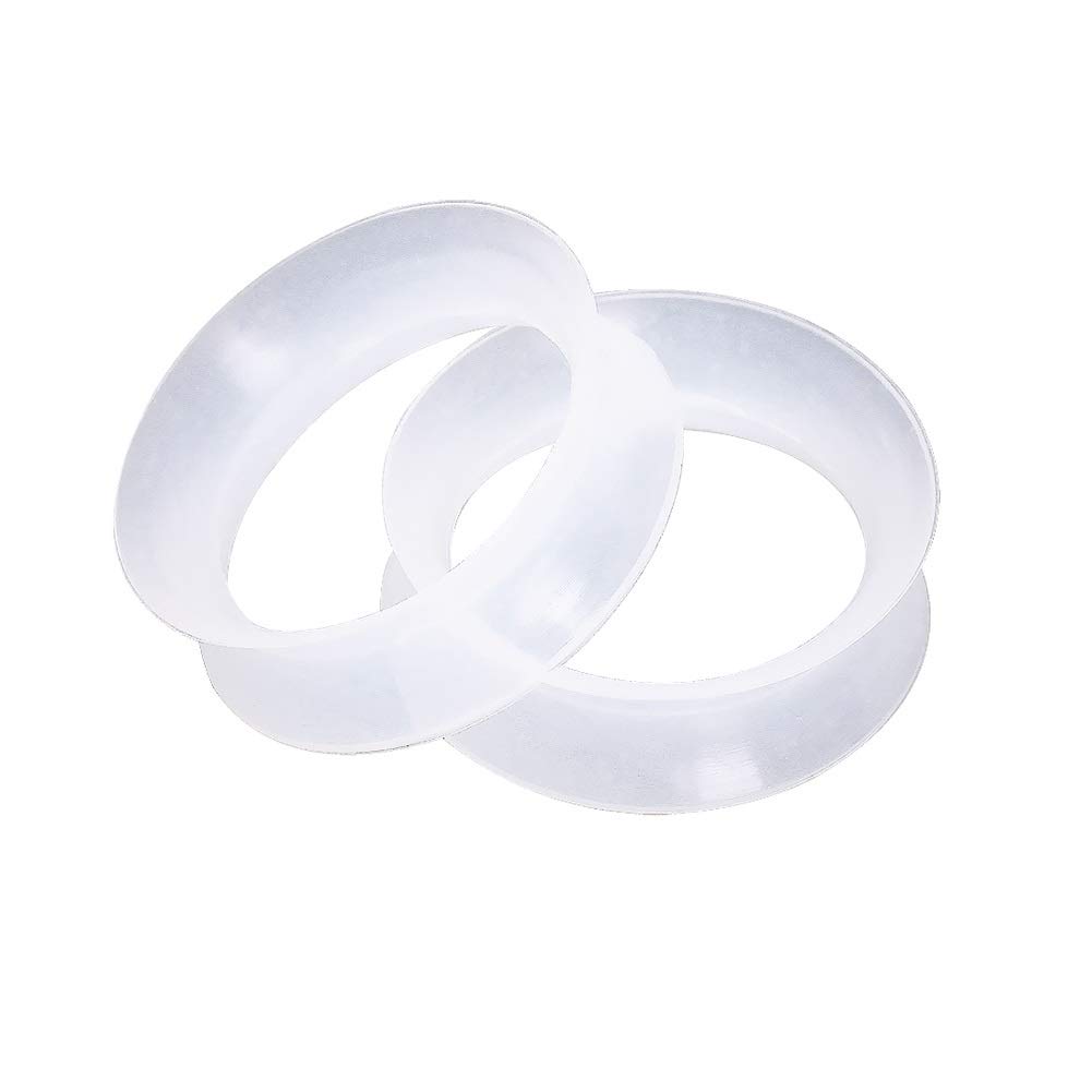 Pierced Owl - Clear Ultra Thin Double Flared Silicone Saddle Tunnel Plugs, Sold as a Pair