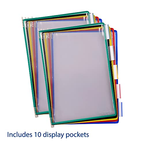Tarifold Desktop Reference System With 10 Display Pockets, Assorted Colors, 20 Sheet Capacity (D291) #TOP5