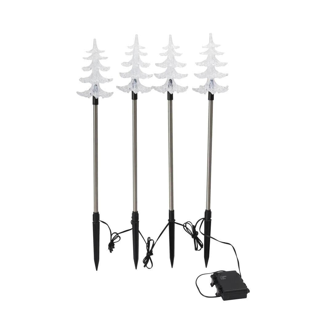 4PCS Outdoor Spiral Xmas Lights & Christmas Pathway Tree Lights Stake Garden LED Lights Home Decoration (Christmas Tree Stake Lights)