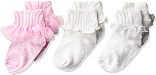 Jefferies Socks Girls' Ruffle/Ripple Edge/Lace Girls Socks 3 Pack
