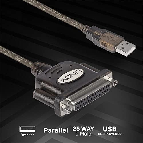 LINDY USB to 25 Way Parallel Adapter Cable 1.5m