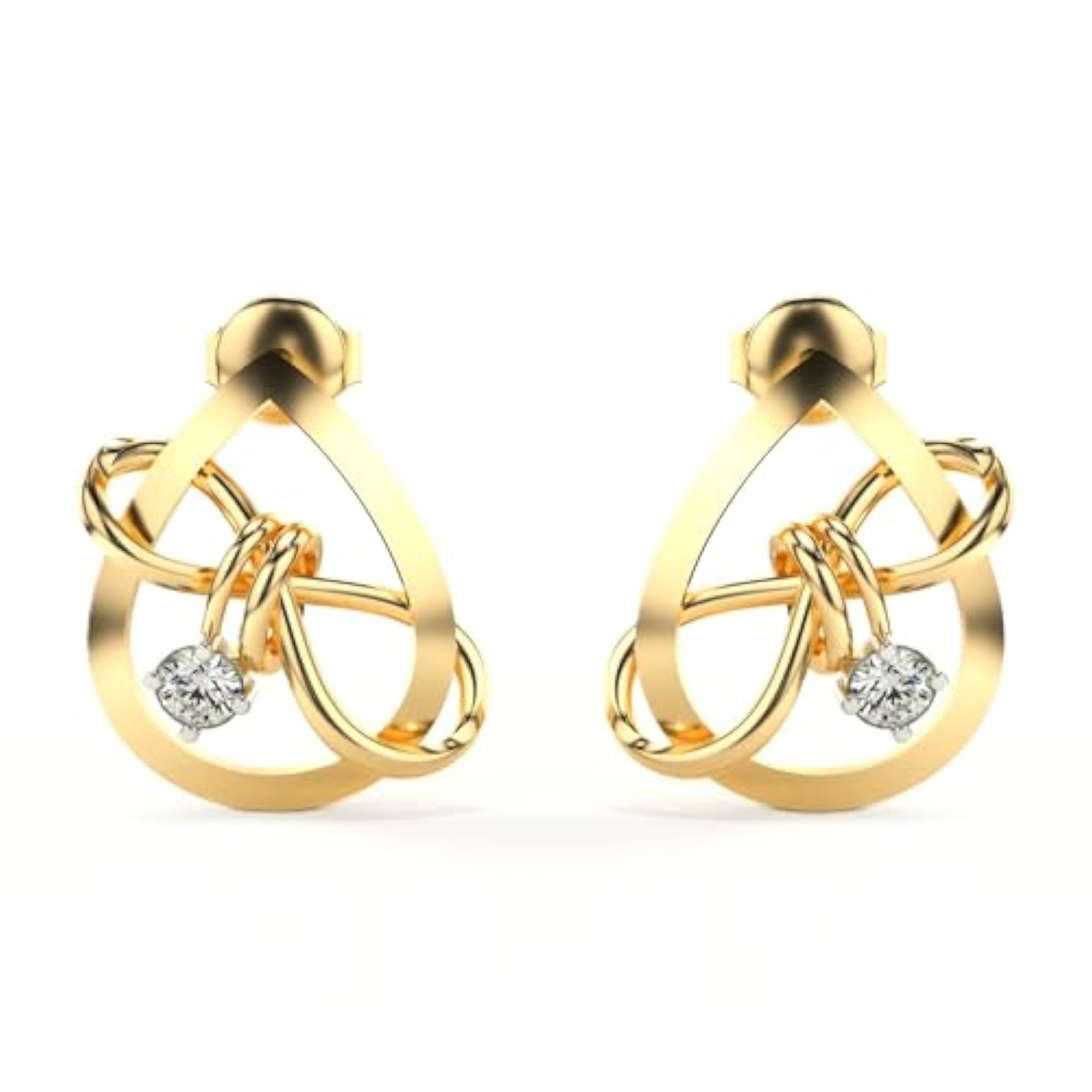 Women's Sterling Silver & Lab Grown Diamond 0.21cts Elegant Earrings