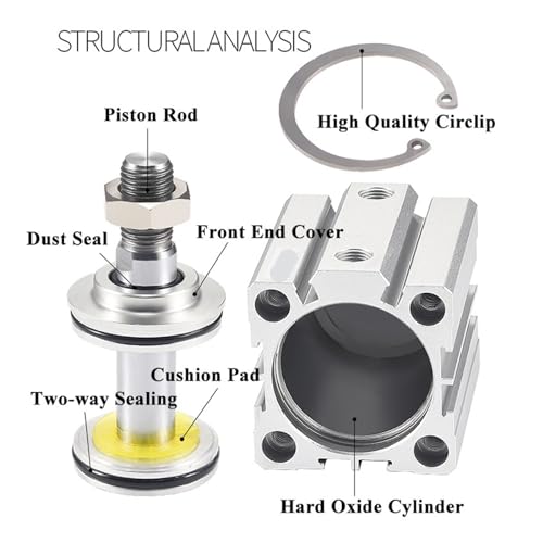 Cilindro compacto ACQ40 sin imán, actuador fino neumático de doble efecto con carrera de 5mm 5