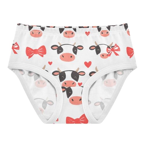 Wusikd Cute Cow Girls' Underwear Cotton Faces Hearts Girls Briefs Soft Toddler Underwear 2T