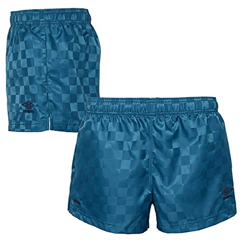 Umbro Women's Classic Checkerboard Shorts (Teal/Navy, X-Small)