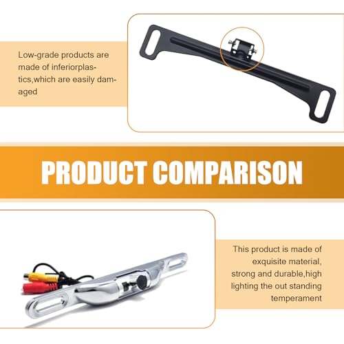 Image of 1 PC Car Rear View Camera License Plate Holder, 7 inch Long Metal Durable Waterproof Installation Tool for 0.51 inch Camera, Stable and Anti-Shake Driving Recorder Stand, Universal for Cars (Black)