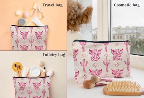 Image of Western Cow Makeup Bag,Western Cow Gifts For Women,Cowgirl Stuff For Women,Cowgirl Gifts(COW G)