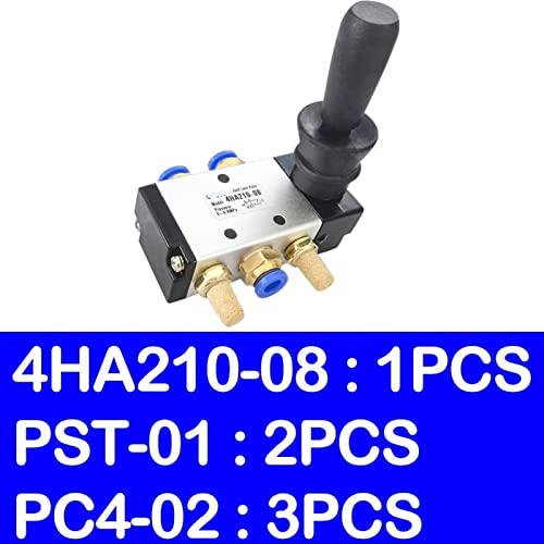Válvula de aire manual 4HA210-08 de 2 posiciones con conectores de 4mm 3