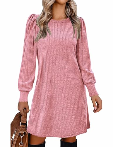 Image of Zeagoo Plus Size Sweater Dress for Curvy Women Sweater Dresses 2026 Fall Winter Dresses Knitwear, Light Pink XXL