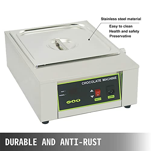 JINTAOMA Professional Chocolate Melting Pot, Commercial Electric Chocolate Melting Pot Machine Chocolate Heater 1000W Digital Control Two Pan Electric Chocolate Melter,6grid