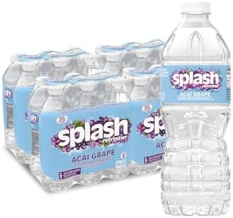 SPLASH REFRESHER Flavored Water Bottles, Acai Grape Flavor - 24 Pack