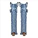 Bapolee Women's Fashion forward Versatile Denim Pointed toe Chunky Heel Knee High Boots