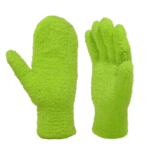 Macuezu 2 Pcs Microfiber Gloves for Plants, Washable Reusable Cleaning Plant Dusting Gloves for Indoor Greenery Plants Leaves Houseplants
