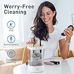 Electric Makeup Brush Cleaner - 9000 RPM Makeup Brush Cleaning Machine, IP65 Waterproof Automatic Makeup Brush Cleaner for Makeup Sponges and Brushes(White) - Image 2