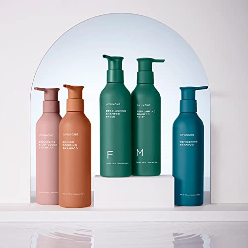 Ayunche Refreshing Shampoo 11.8Oz [For Oily Scalp] | Scalp Purifying & Cool Down | Clean Oily Scalp | Powerful Cooling & Deep Cleansing | Anti-Dandruff Shampoo | Korean Salon Brand #TOP6