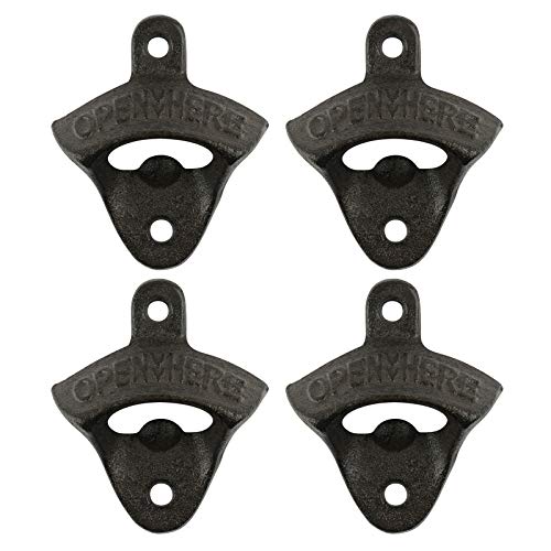 SMOQIO Wall Mounted Bottle Opener, 4 pcs cast iron SMOQIO Wall Mounted Bottle Opener, 4 pcs cast iron