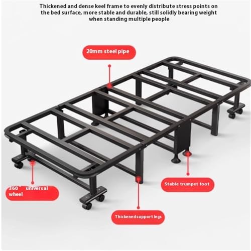 Compagnon d'hôpital lit pliant pratique et compact avec matelas noir