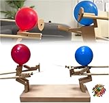 Balloon Bamboo Man Battle, 2026 Upgrade Punching Whack a Pack Balloon Man Battle, Wooden Bots Battle Game for 2 Players, Handmade Wooden Fencing Puppets for Groups (100 Balloons)