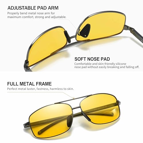 Image of SUNGAIT UV protection Ultra Lightweight Rectangular Polarized Sunglasses
