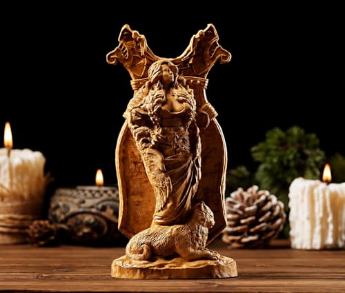 Estatua Freya de madera para altar y decoración miniatura 6