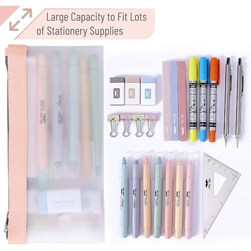 Image of Mr. Pen- Clear Pencil Pouch, 8.50 inchx4.25 inch, 3 Pack, Durable TPU Material | Medium Water-Resistant Pencil Bags with Smooth Zipper, Multipurpose Clear Pouch for Stationery, School, Office