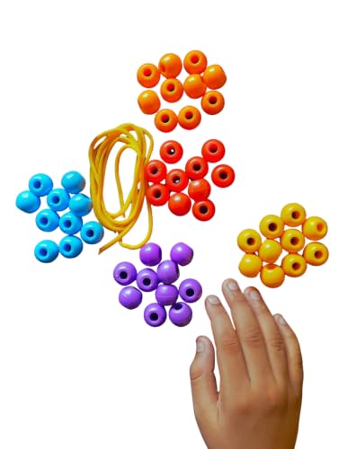 Image of SARTHAM Counting Beads for Kids, 50 Multicolour Counting Toys with String, Educational Math Learning Toy for Preschool, Nursery & Kindergarten Kids, Age 3+ Years