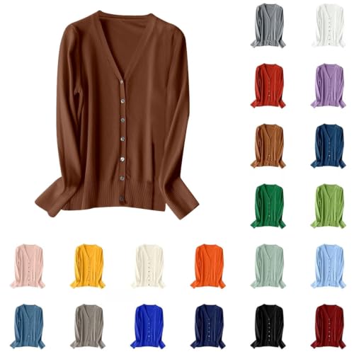 Drymnoc Lightweight Cardigan Sweaters for Women Button Up V-Neck Knitted Fall Sweater Long Sleeve Open Front Cute Cardigans - image 1