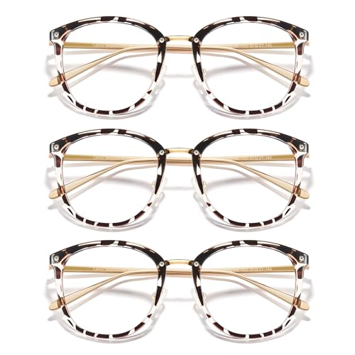 Image of Cyxus 3 Pack Blue Light Glasses for Women, Blue Light Blocking Computer Eyeglasses for Woman Anti Eye Fatigue Eyewear Reduce Headaches