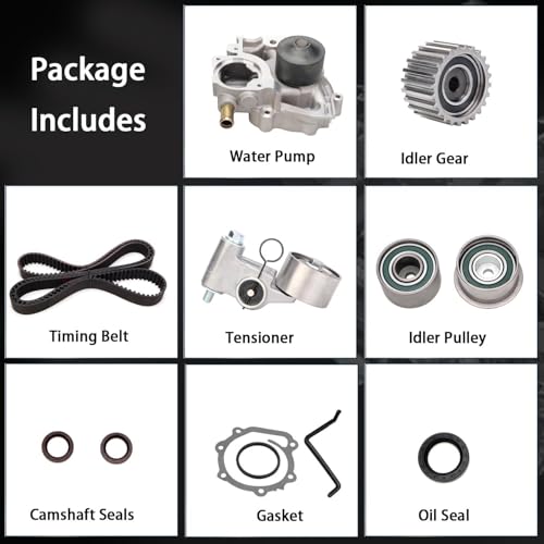 Image of AUCERAMIC TKF006 Timing Belt Kit with Water Pump Compatible with 2006-2012 Subaru Forester Outback Impreza Legacy 2.5L SOHC H4 16V EJ253 Replaces TCKWP304A TCK304
