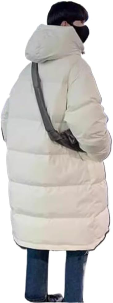 VIDI Hooded Down Jacket Men's Autumn And Winter Coat Loose Medium Long Bread Suit White Duck