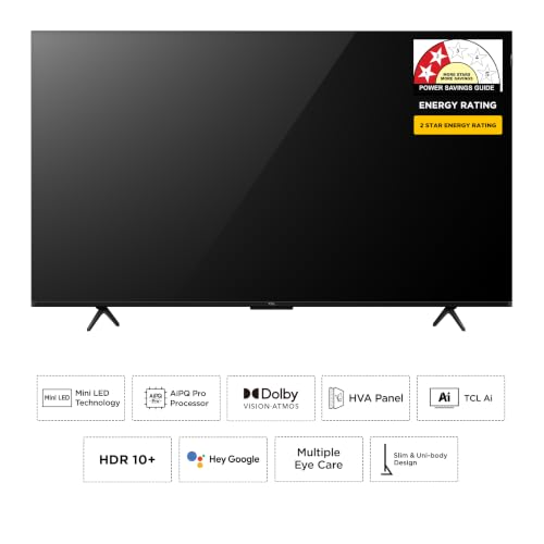 Image of TCL 139 cm (55 Inches) 4K UHD Smart Mini LED Google TV | QD-Mini LED Technology | 120Hz DLG | Dolby Atmos | 55T8DS
